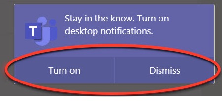 Screenshot for step 2 showing where to enable desktop notifications for Teams