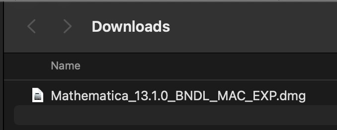 Finder window of Downloads