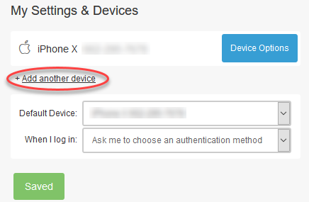 Screenshot of My Settings & Devices window showing the Add another device link