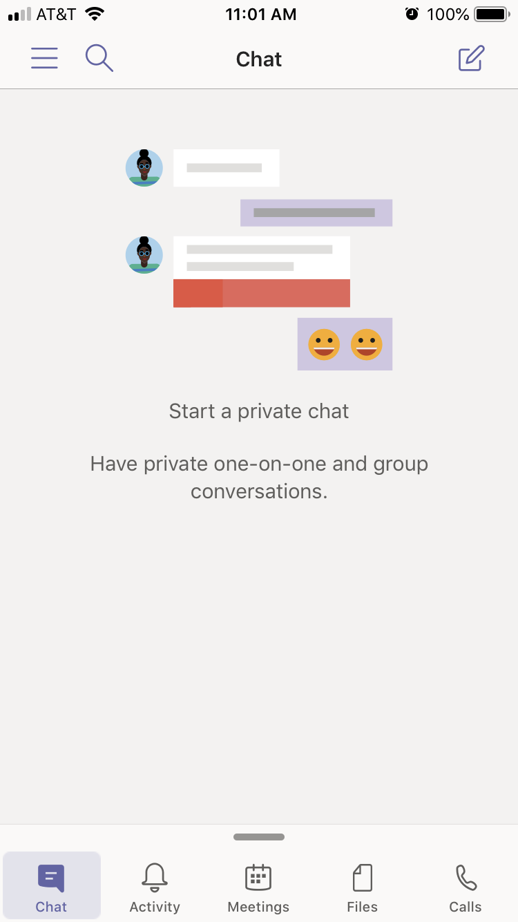 Microsoft Teams Chat window