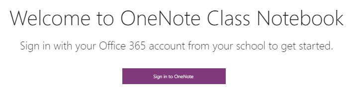 Sign into OneNote