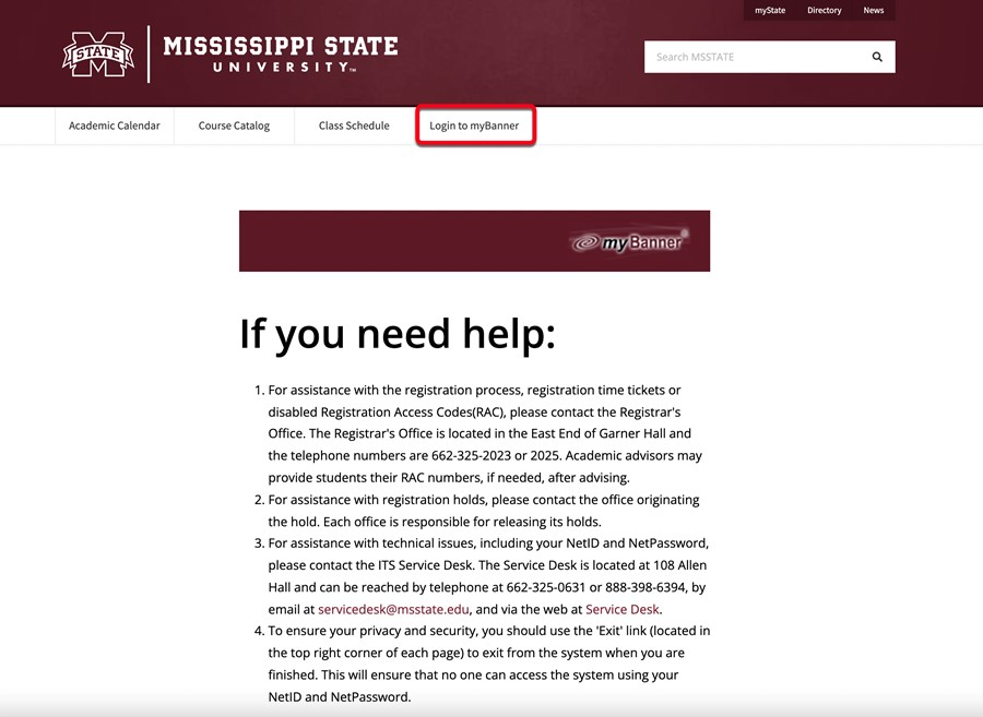 Mississippi State University Academic Calendar 2025