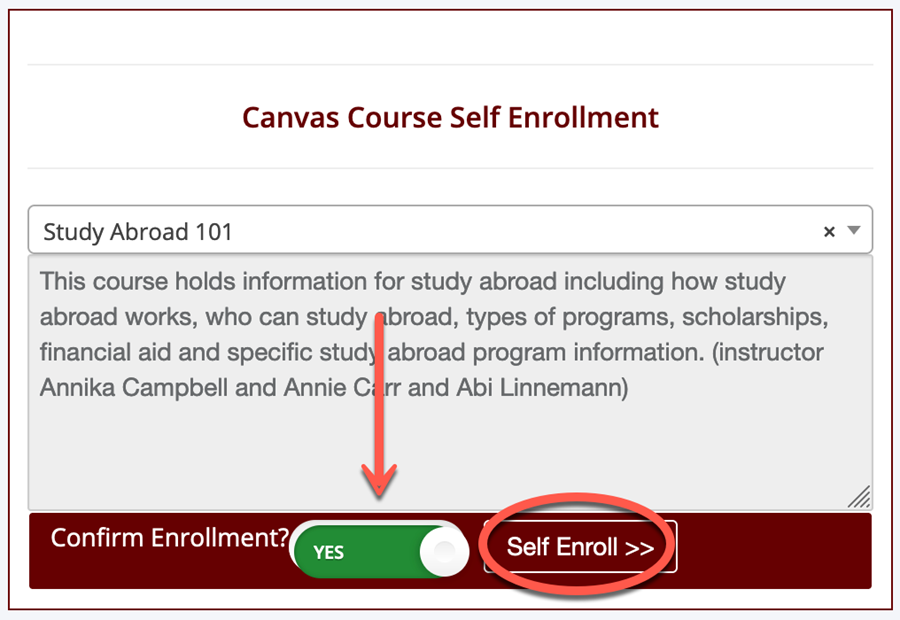 Article Canvas Self Enroll Process