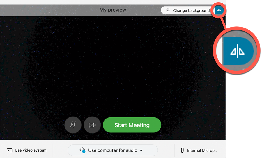 Webex App  Fit your camera video in self-view