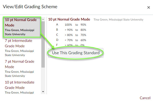 Select Grade Scheme