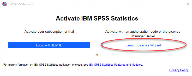 Select License type