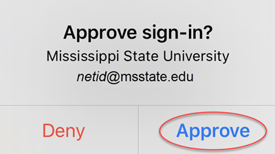 Screenshot for step 3 showing the approve sign in prompt on your device