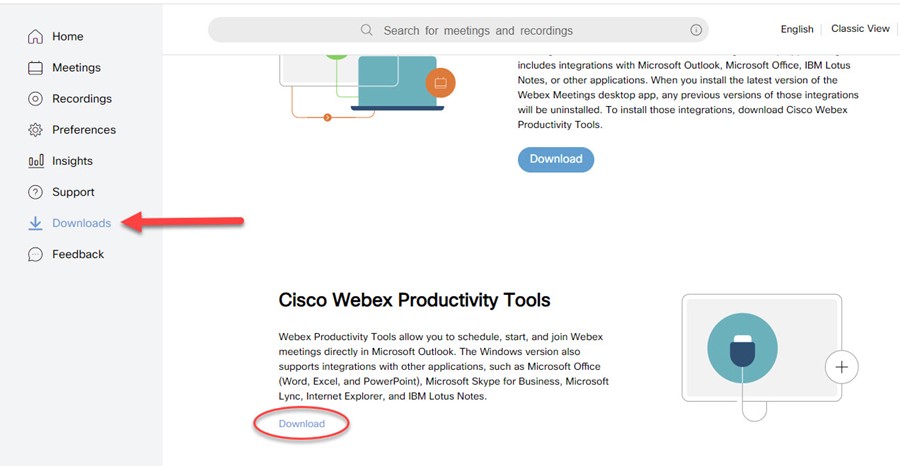 how to add webex to outlook 365