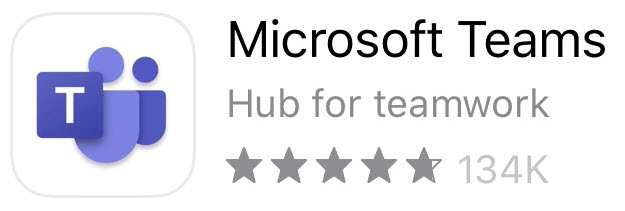 Microsoft Teams in apple store