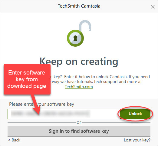 Article - How to activate Camtasia