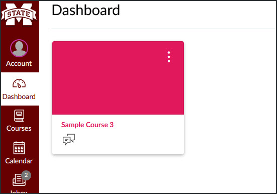 the course will now be on the Canvas dashboard