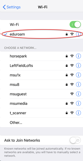 Wi-Fi list