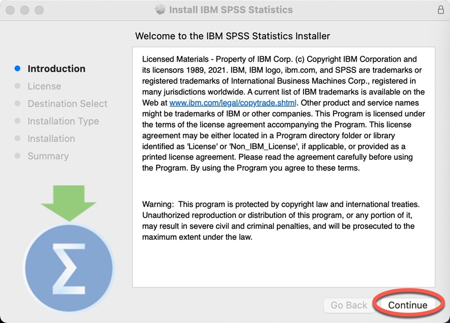 how to authorize spss on mac