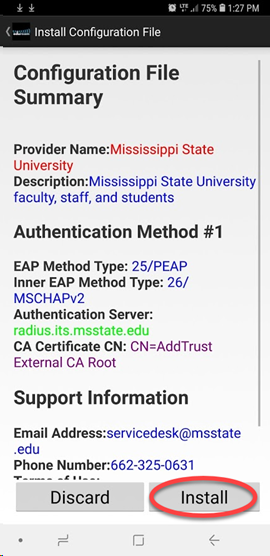 Install profile