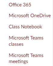 Microsoft Integration list
