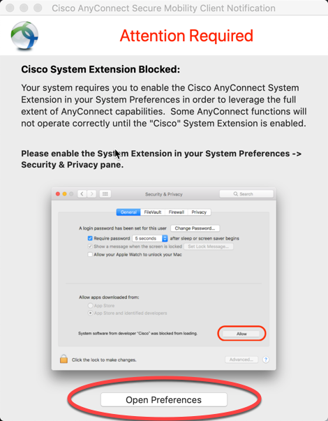 cisco anyconnect mac installation failed